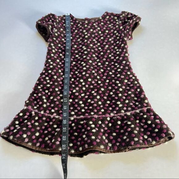 ISABEL GARRETON Girl’s Size 6 Wool Poly Blend Dress Polkadots Pink Red White - Picture 11 of 11